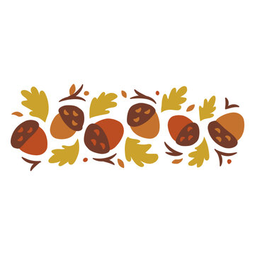 Whimsical autumn acorn and leaf pattern design