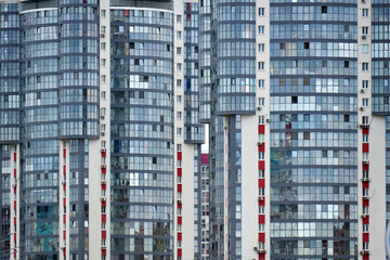 Urban geometry: colorful facade of a new apartment block © Алексей Филатов