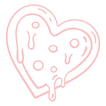 Pink heart shaped pizza