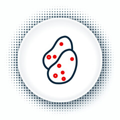 Obraz premium Line Potato icon isolated on white background. Colorful outline concept. Vector