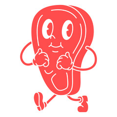 Obraz premium Cartoon of a red pepper running