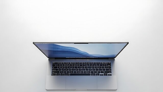 Modern laptop computer with sleek design isolated on white background