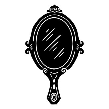 Intricate vintage hand mirror design