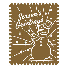 Charming season's greetings snowman design © Vexels