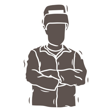 Minimalist welder silhouette design