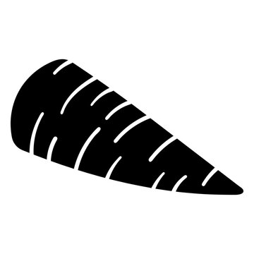 Stylized black carrot silhouette design