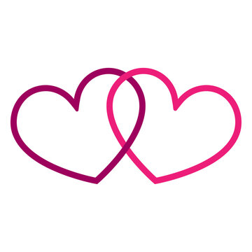 Interlocking heart graphic design