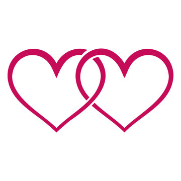 Interlocking heart design for romantic occasions