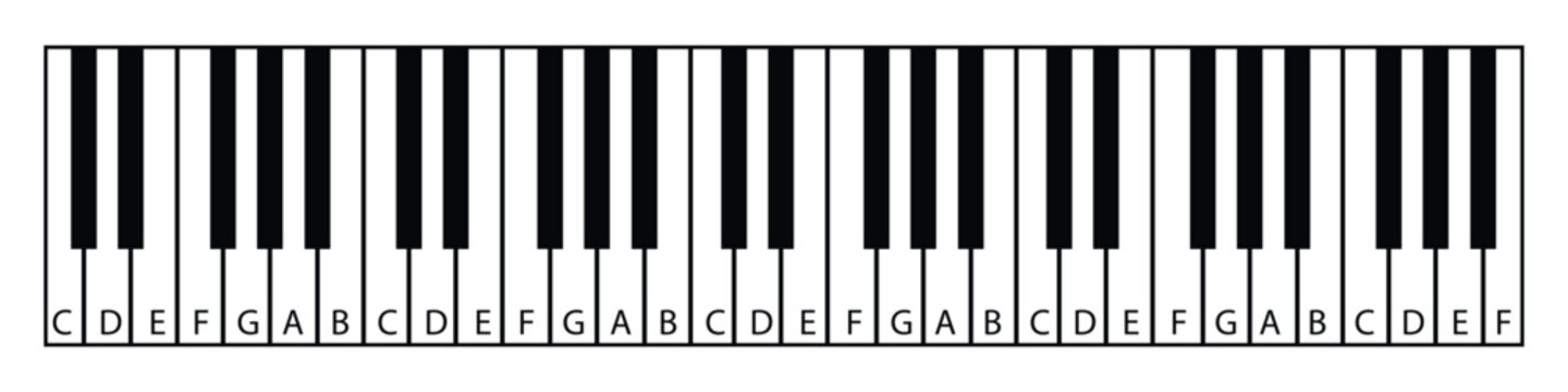 Piano Keyboard Vector Diagram &ndash; Musical Instrument Keys Illustration for Music Education and Design