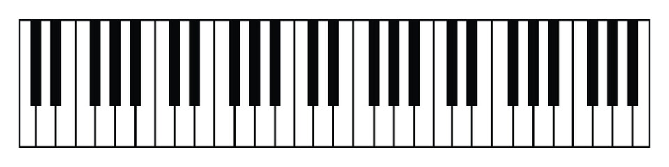 Piano Keyboard Vector Diagram – Musical Instrument Keys Illustration for Music Education and Design © maxronju25