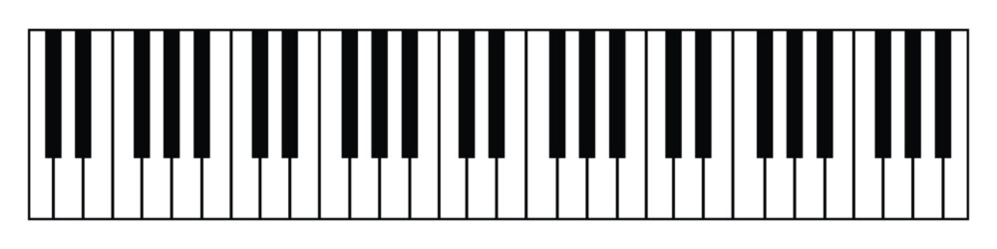 Piano Keyboard Vector Diagram &ndash; Musical Instrument Keys Illustration for Music Education and Design