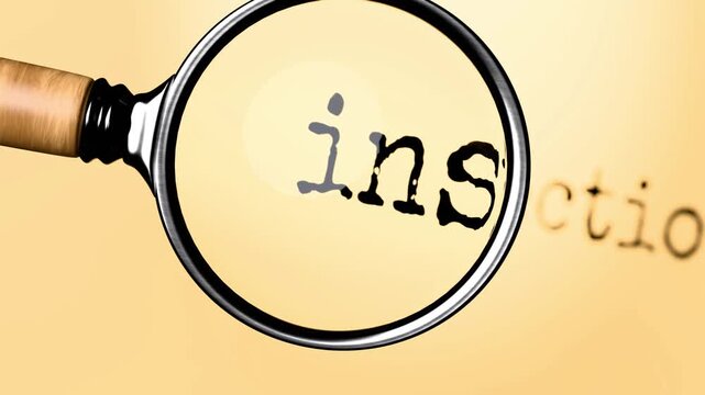 Inspection under close examination. Focusing on Inspection, analyzing it, taking a closer look. Concentrating on Inspection, reviewing it, searching for answers
