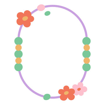 Necklace with flowers and beads