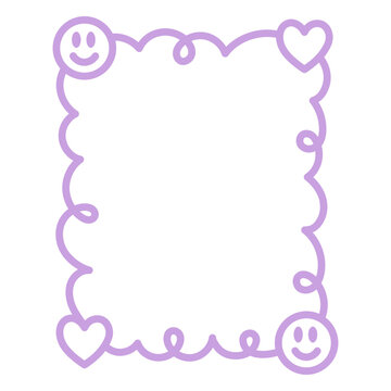 Playful pastel border design with smiles and hearts
