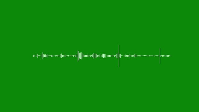 abstract audio waveform oscillation with clean white spectrum lines and smooth motion on green background 4k video