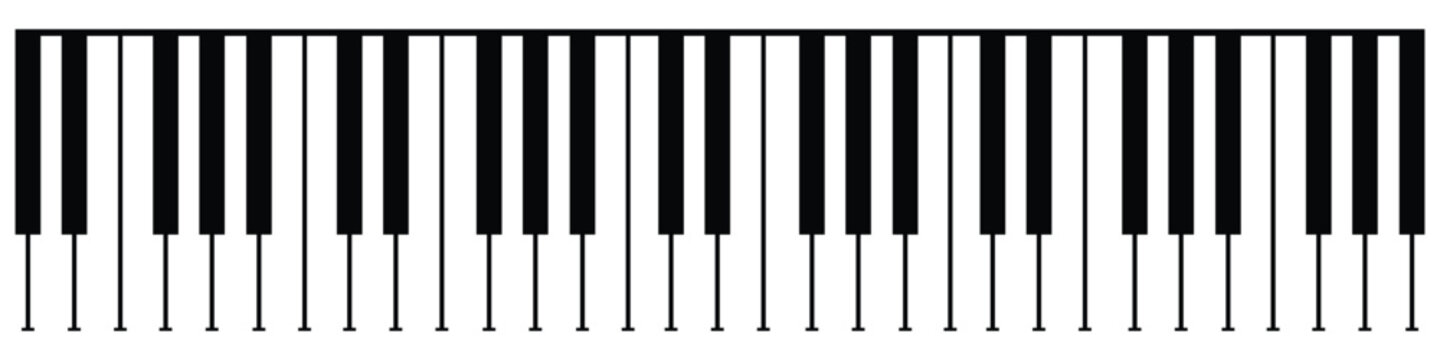 Piano Keyboard Vector Diagram &ndash; Musical Instrument Keys Illustration for Music Education and Design