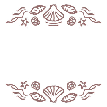Coastal seashell decorative border design
