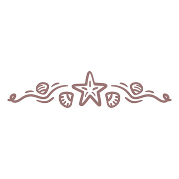 Elegant seashell and starfish decorative border