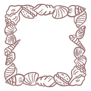 Decorative seashell border illustration