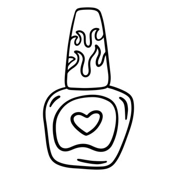 Stylish flame nail polish bottle illustration