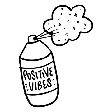 Playful positive vibes spray can design