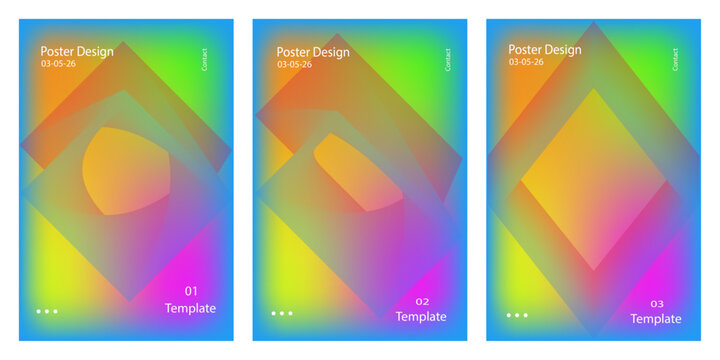 Modern Abstract Geometric Background, Soft Gradient Colors, Minimal Poster Template