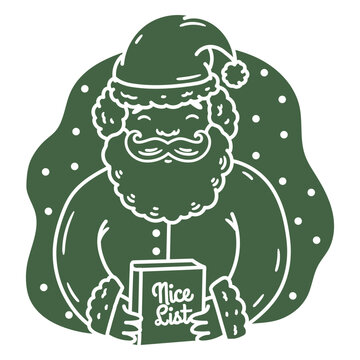 Charming santa holding a nice list design