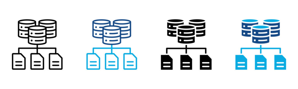 Data Structure Icon Multiple Style Vector Illustration