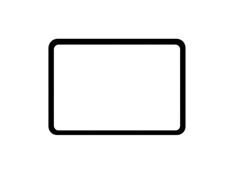 A simple black rounded rectangle on a white background
