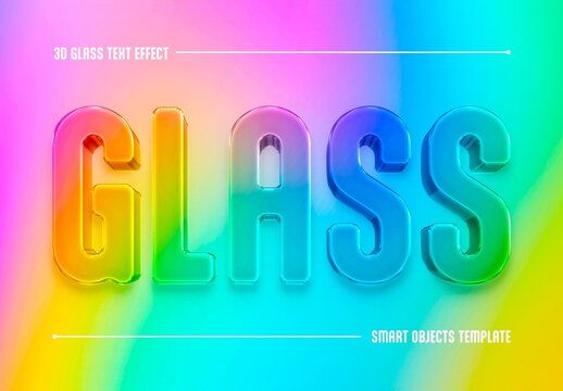 Glass Text Effect &ndash; Gradient Embossed Typography for Logo, Poster & Branding (PSD)