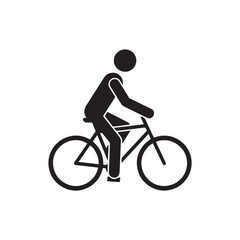 Fototapeta premium silhouette of a man riding a bike