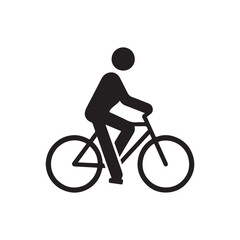 Fototapeta premium silhouette of a man riding a bike