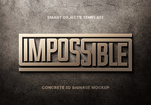 Concrete Signage Mockup &ndash; 3D Branding Presentation (PSD)