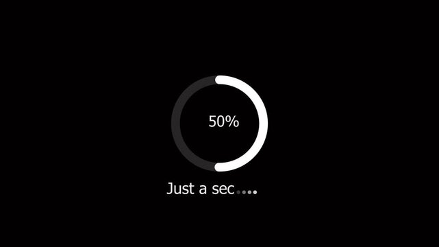 Abstract Circle Loading icon animation. finance % loading progress bar loading animation for website. progress loading bar 0-100 percent black background and features 4k animation video