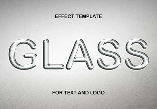 Glass Text Effect &ndash; Embossed Typography for Logo, Poster & Branding (PSD)