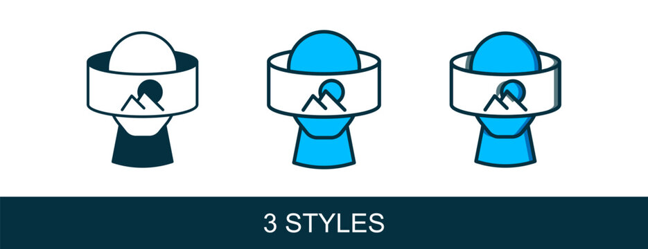 Filled outline Virtual reality glasses icon isolated on white background. Stereoscopic 3d vr mask. Optical head mounted display. Vector