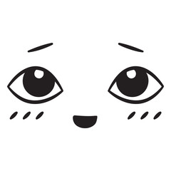 Fototapeta premium Cute kawaii eyes illustration