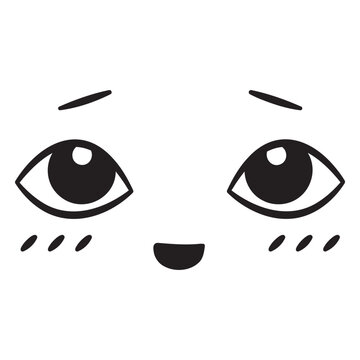 Cute kawaii eyes illustration