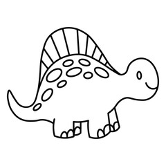 Cute cartoon dinosaur outline t-shirt design © Vexels