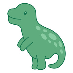 Naklejka premium Adorable smiling dinosaur character illustration t-shirt design