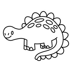 Cute smiling dinosaur outline character t-shirt design © Vexels