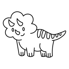 Cute cartoon triceratops illustration © Vexels