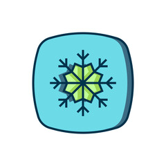 Fototapeta premium Filled outline Snowflake icon isolated on white background. Merry Christmas and Happy New Year. Flat filled outline style with shadow. Vector