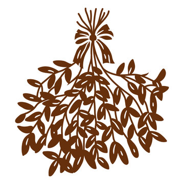 Elegant mistletoe design with bow