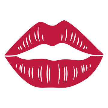 Bold red kiss mark graphic design