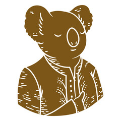 Illustration of a koala in a brown suit © Vexels