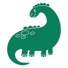 Cute green dinosaur character illustration design © Vexels