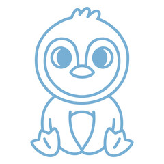 Plakat Blue baby penguin icon