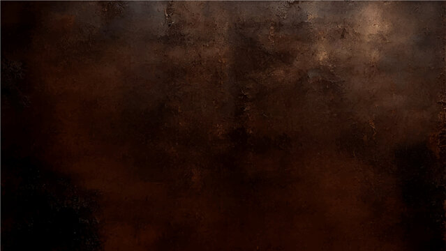 Vintage dark brown grunge texture vector, rustic weathered copper metal surface with aged patina, moody antique parchment paper background for dramatic graphic design and photography isolated on