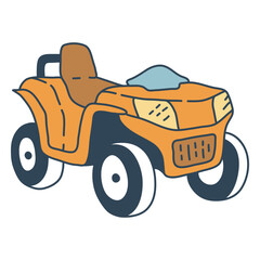 Yellow quad bike cartoon © Vexels